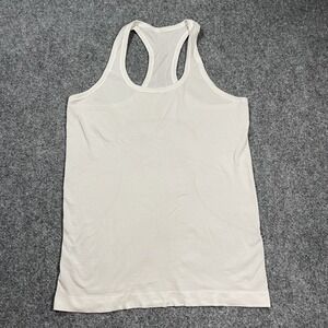 Lululemon Swiftly Tech Tank Size 8 White Grey Stripe Yoga Top